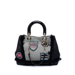 Pre-Loved Dior Denim Patch D Light Satchel